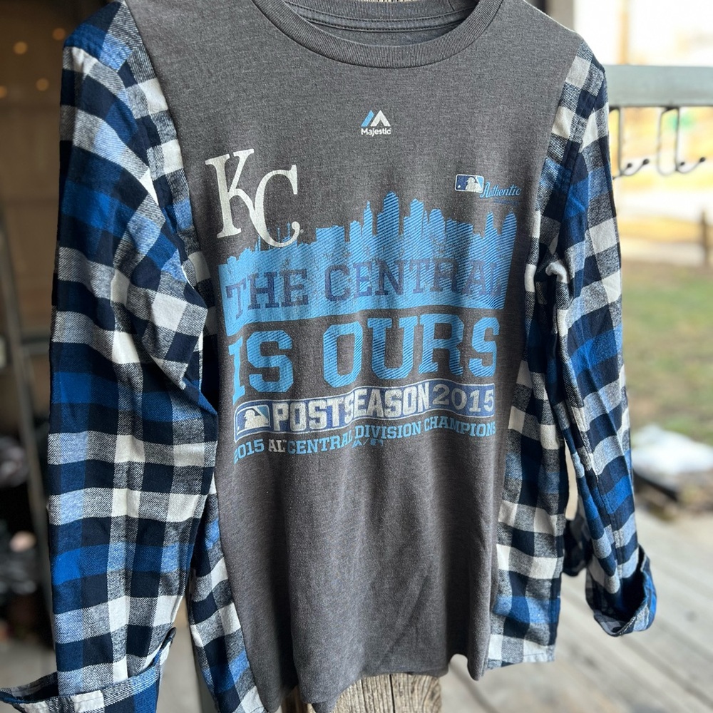 Kansas City Royals Gray Mash-up Reworked Flannel (small)